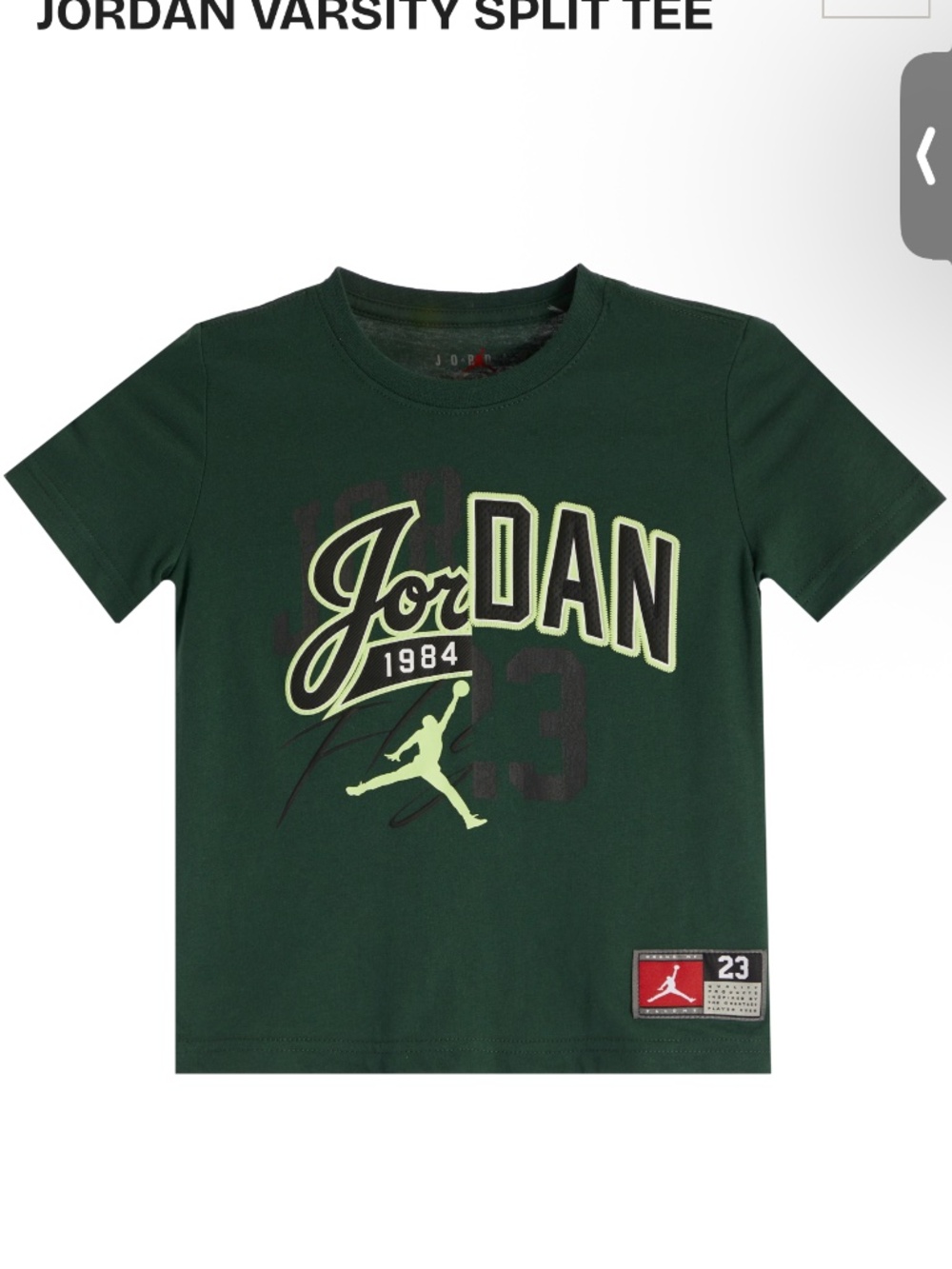 JORDAN VARSITY SPLIT TEE